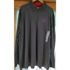 New York Giants NFL Team Apparel Mens Dark Gray Half-Zip Pullover 3XL NWT
